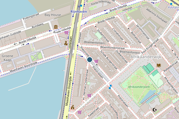 Politie-melding op Pretorialaan, Rotterdam op 3 juli, kaart-overzicht