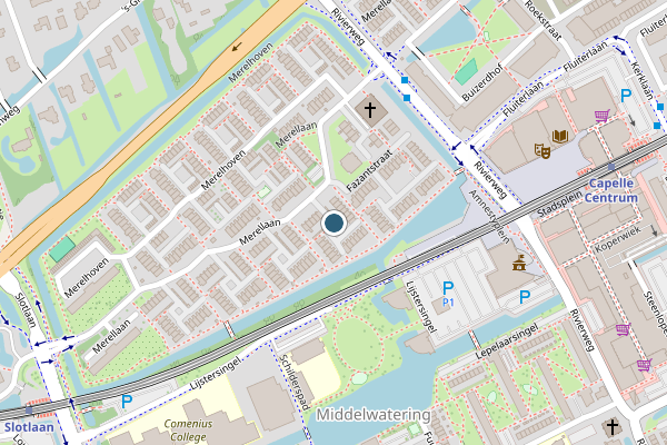 Politie-melding op Merellaan, Capelle aan den IJssel op 3 juli, kaart-overzicht
