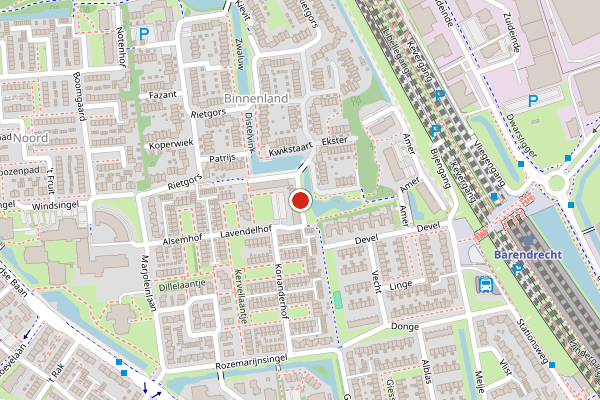 Brandweer-melding op Lavendelhof, Barendrecht op 7 mei, kaart-overzicht