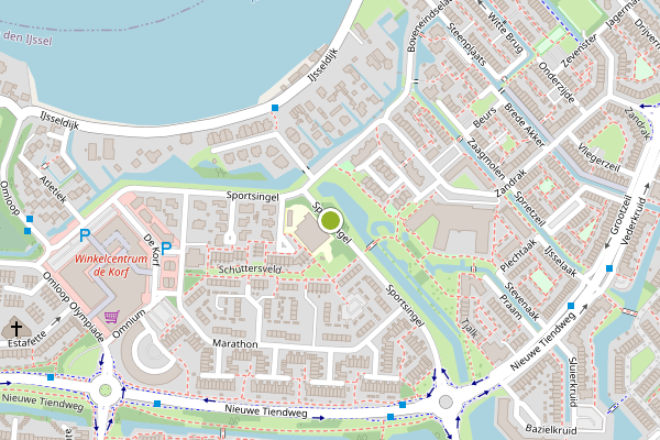 Ambulance-melding op Sportsingel, Krimpen aan den IJssel op 3 juli, kaart-overzicht