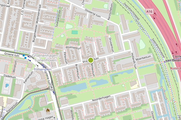 Ambulance-melding op Vruchtentuin, Rotterdam op 4 juli, kaart-overzicht