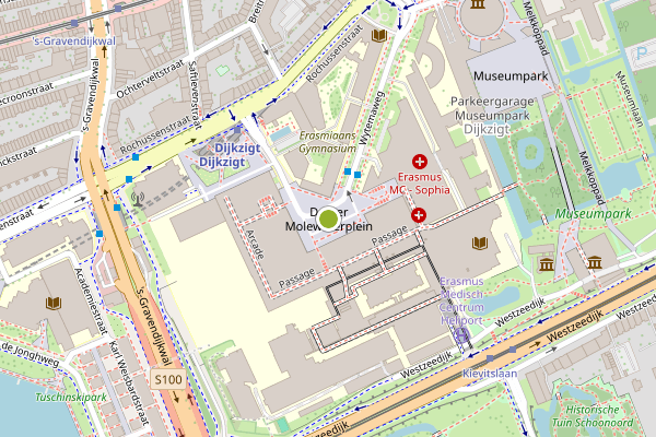 Ambulance-melding op Dr. Molewaterplein, Rotterdam op 4 juli, kaart-overzicht