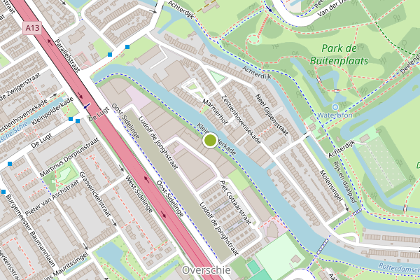 Ambulance-melding op Kleinpolderkade, Rotterdam op 4 juli, kaart-overzicht