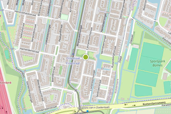 Ambulance-melding op Cannenburchstraat, Rotterdam op 4 juli, kaart-overzicht