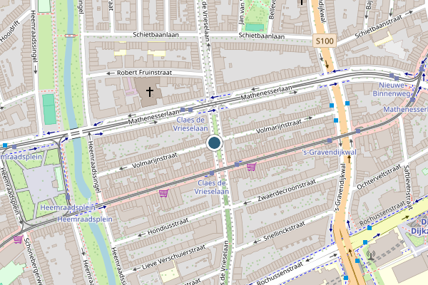 Politie-melding op Volmarijnstraat, Rotterdam op 4 juli, kaart-overzicht