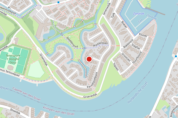 Brandweer-melding op Paradijsselpark, Capelle aan den IJssel op 4 juli, kaart-overzicht