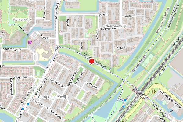 Brandweer-melding op Offenbachplantsoen, Berkel en Rodenrijs op 4 juli, kaart-overzicht