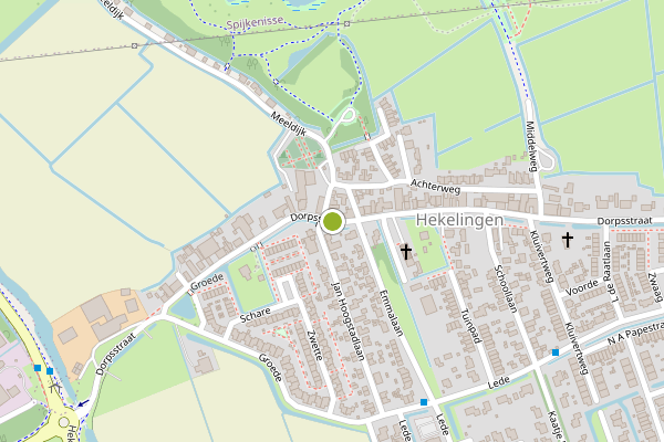 Ambulance-melding op Dorpsstraat, Hekelingen op 4 juli, kaart-overzicht