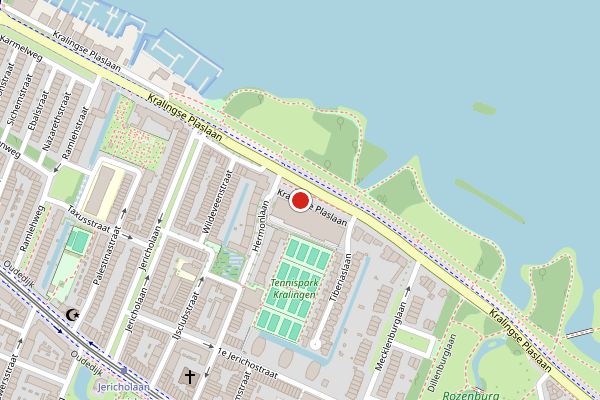 Brandweer-melding op Kralingse Plaslaan, Rotterdam op 4 juli, kaart-overzicht
