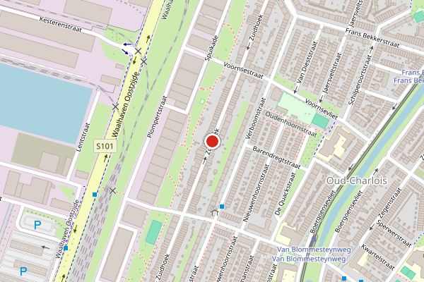 Brandweer-melding op Zuidhoek, Rotterdam op 4 juli, kaart-overzicht