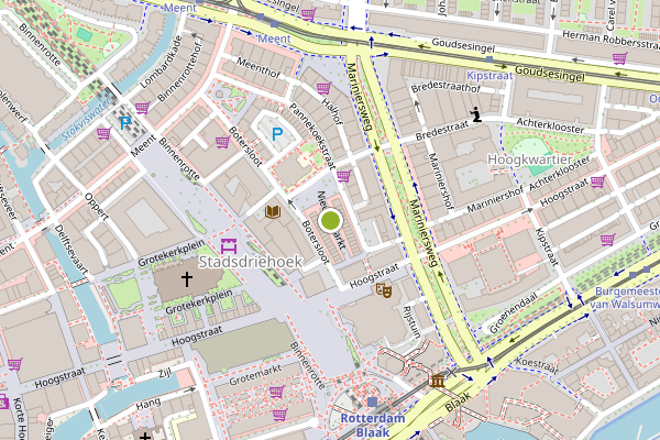 Ambulance-melding op Nieuwemarkt, Rotterdam op 4 juli, kaart-overzicht