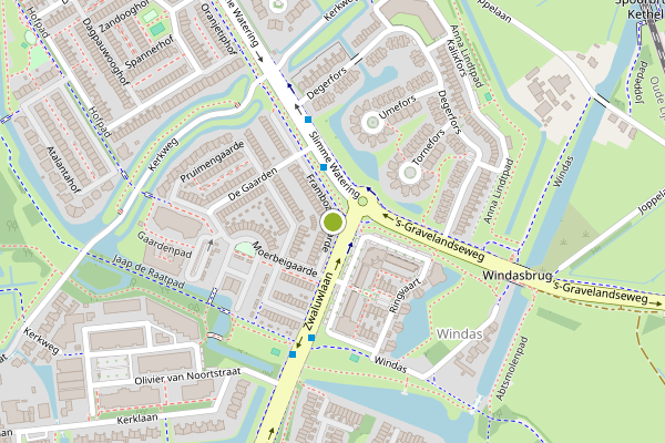 Ambulance-melding op Frambozengaarde, Schiedam op 4 juli, kaart-overzicht