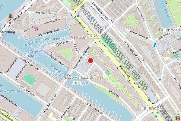 Brandweer-melding op Draaischijf, Rotterdam op 7 mei, kaart-overzicht