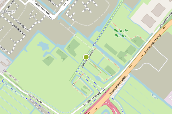 Ambulance-melding op Park de Polderpad, Bergschenhoek op 7 mei, kaart-overzicht