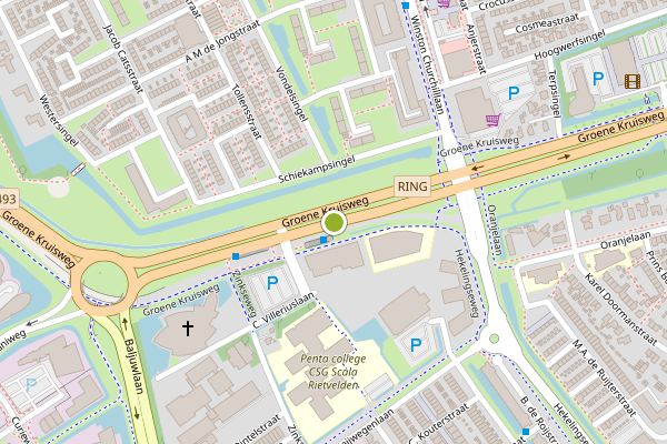 Ambulance-melding op Groene Kruisweg, Spijkenisse op 5 juli, kaart-overzicht