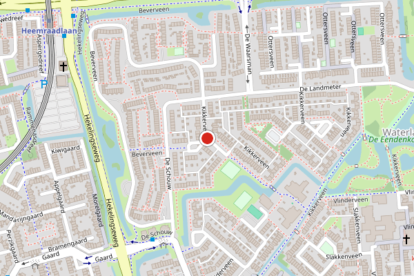 Brandweer-melding op Kikkerveen, Spijkenisse op 5 juli, kaart-overzicht