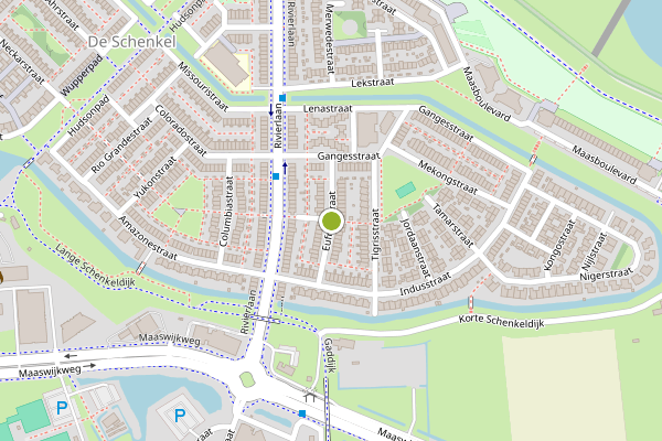 Ambulance-melding op Eufraatstraat, Spijkenisse op 5 juli, kaart-overzicht