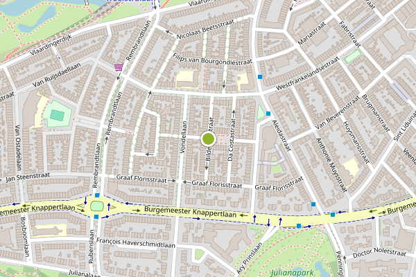Ambulance-melding op Bilderdijkstraat, Schiedam op 5 juli, kaart-overzicht