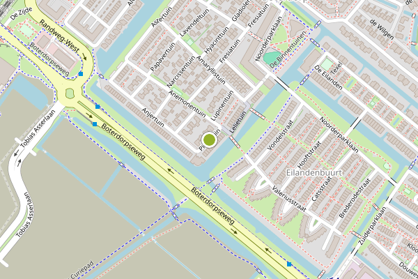 Ambulance-melding op Pioentuin, Bergschenhoek op 5 juli, kaart-overzicht