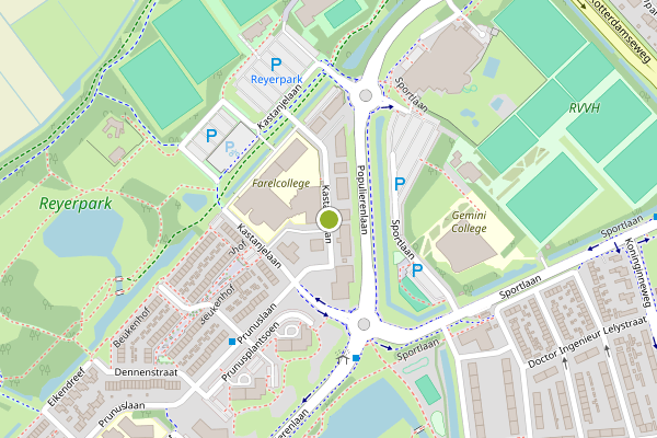 Ambulance-melding op Kastanjelaan, Ridderkerk op 4 juli, kaart-overzicht
