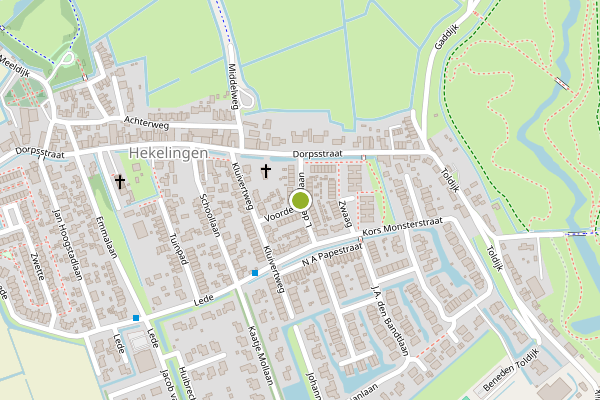 Ambulance-melding op L. de Raatlaan, Hekelingen op 5 juli, kaart-overzicht