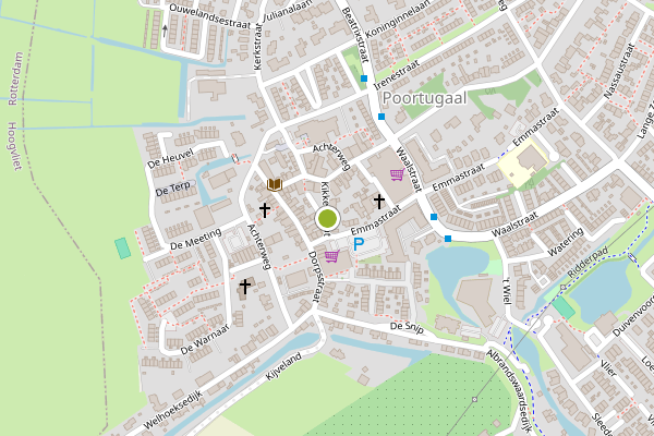 Ambulance-melding op Kikkerstraat, Poortugaal op 6 juli, kaart-overzicht