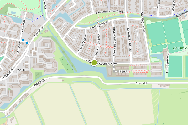 Ambulance-melding op Willem de Kooning Allee, Rhoon op 6 juli, kaart-overzicht