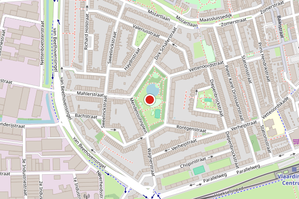 Brandweer-melding op Mendelssohnplein, Vlaardingen op 8 mei, kaart-overzicht