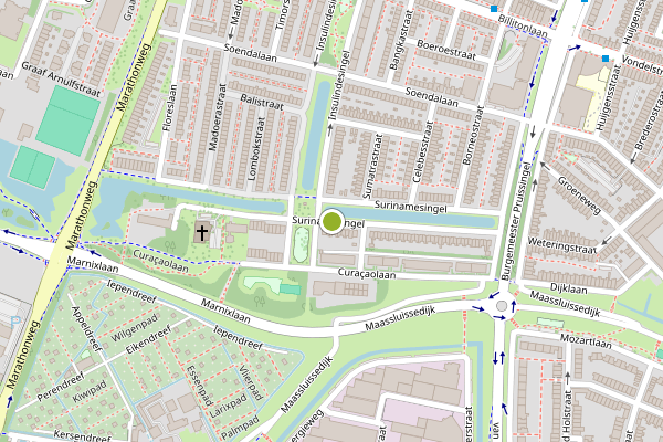 Ambulance-melding op Surinamesingel, Vlaardingen op 8 mei, kaart-overzicht