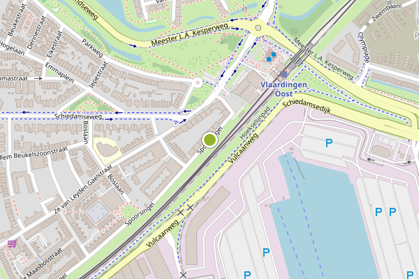 Ambulance-melding op Spoorsingel, Vlaardingen op 8 mei, kaart-overzicht