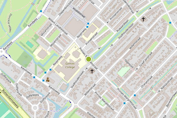 Ambulance-melding op Prinses Margrietstraat, Ridderkerk op 8 mei, kaart-overzicht