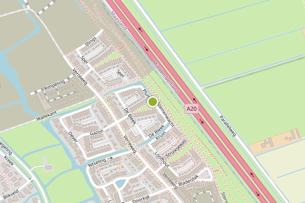 Ambulance-melding op Pluis, Maassluis op 6 juli, kaart-overzicht