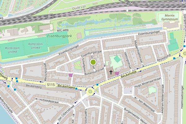 Ambulance-melding op Grasstraat, Rotterdam op 6 juli, kaart-overzicht