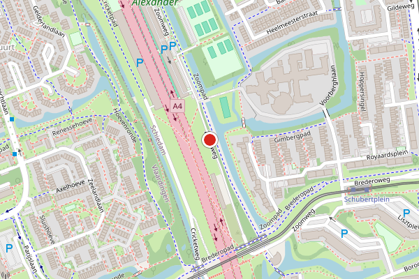 Brandweer-melding op Zoomweg, Schiedam op 6 juli, kaart-overzicht