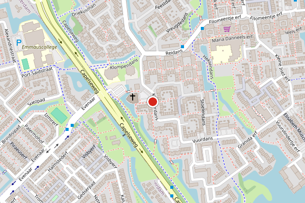 Brandweer-melding op Klepperdans, Capelle aan den IJssel op 6 juli, kaart-overzicht