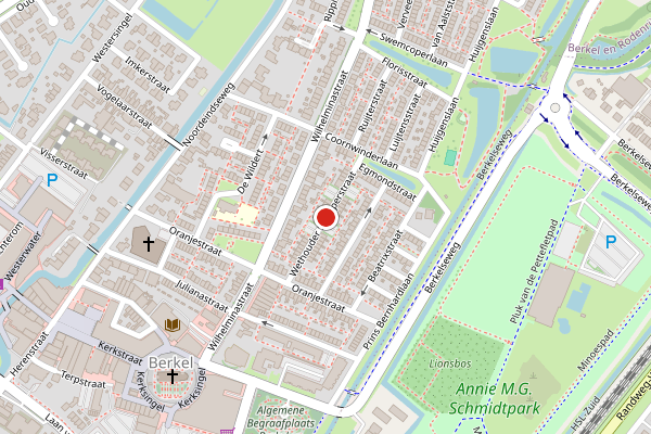 Brandweer-melding op Wethouder Schipperstraat, Berkel en Rodenrijs op 6 juli, kaart-overzicht