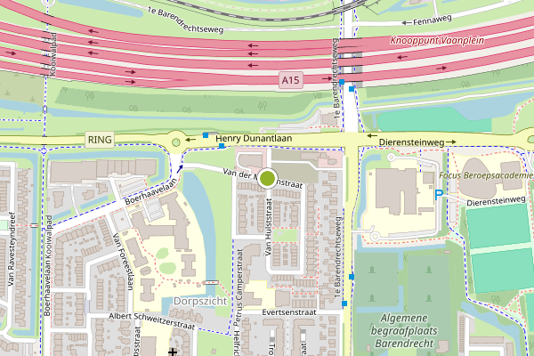 Ambulance-melding op Van der Meulenstraat, Barendrecht op 6 juli, kaart-overzicht