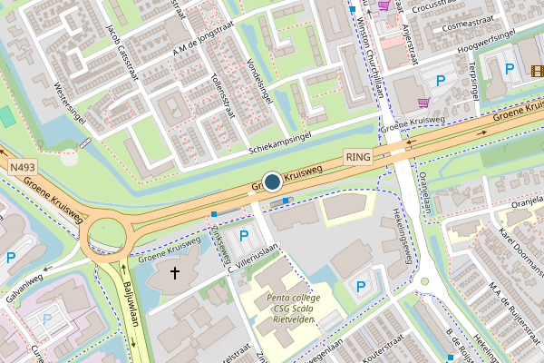 Politie-melding op Groene Kruisweg, Spijkenisse op 7 juli, kaart-overzicht