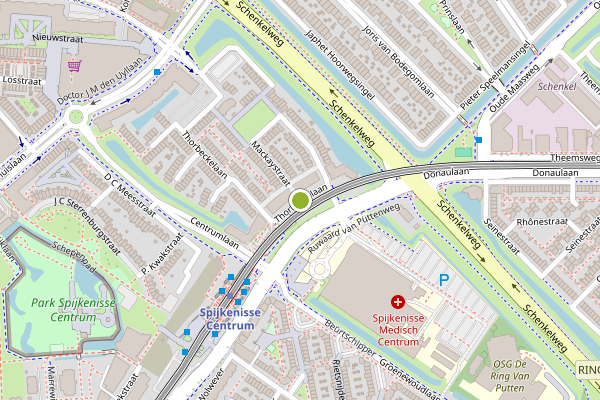 Ambulance-melding op Thorbeckelaan, Spijkenisse op 7 juli, kaart-overzicht