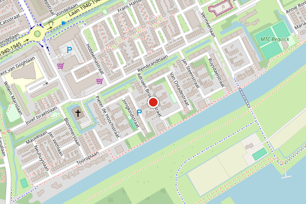 Brandweer-melding op Adriaen Brouwerstraat, Maassluis op 7 juli, kaart-overzicht