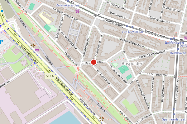 Brandweer-melding op Haspelsstraat, Rotterdam op 7 juli, kaart-overzicht