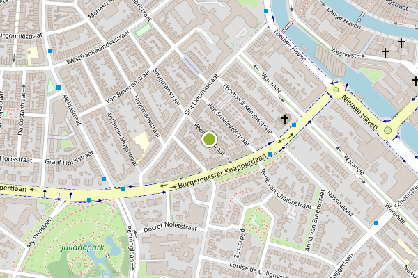 Ambulance-melding op Veenlantstraat, Schiedam op 7 juli, kaart-overzicht