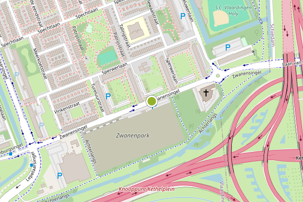 Ambulance-melding op Zwanensingel, Vlaardingen op 6 juli, kaart-overzicht