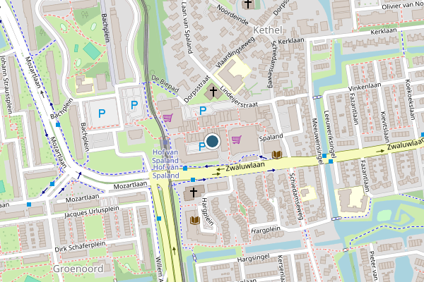 Politie-melding op Hof van Spaland, Schiedam op 7 juli, kaart-overzicht