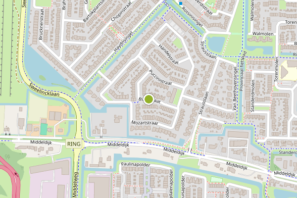 Ambulance-melding op Bizetstraat, Barendrecht op 7 juli, kaart-overzicht