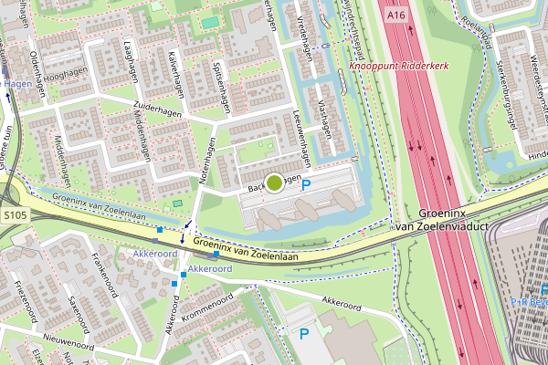 Ambulance-melding op Backershagen, Rotterdam op 8 juli, kaart-overzicht