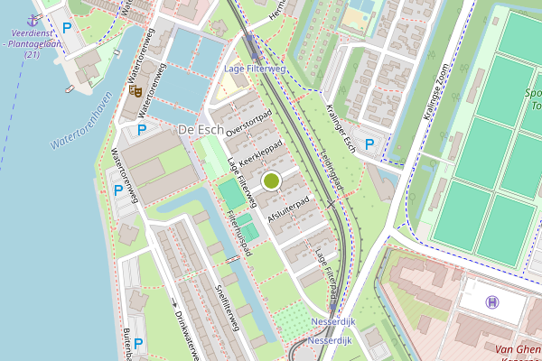Ambulance-melding op Watermeterpad, Rotterdam op 8 juli, kaart-overzicht