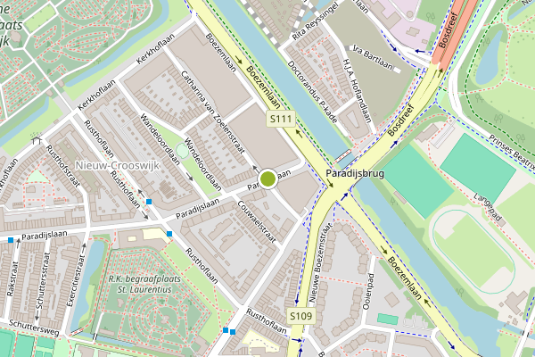 Ambulance-melding op Paradijslaan, Rotterdam op 8 juli, kaart-overzicht