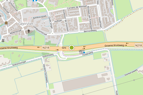 Ambulance-melding op Groene Kruisweg, Geervliet op 8 juli, kaart-overzicht