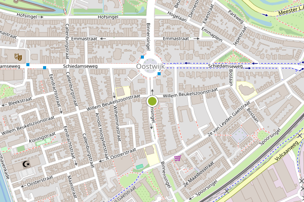 Ambulance-melding op Binnensingel, Vlaardingen op 8 juli, kaart-overzicht